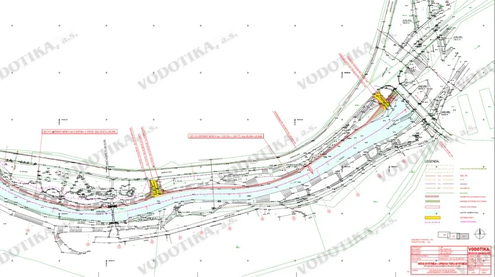 Nová Bystrica – úprava toku – Obr. 2 - situácia úpravy toku A