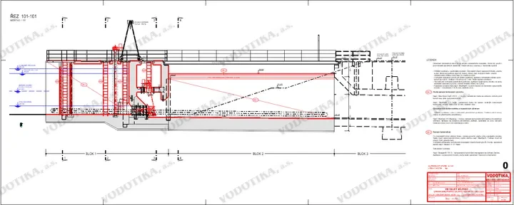 VN Velký Bílovec – oprava združeného funkčného objektu – Obr. 3 - rez ZFO