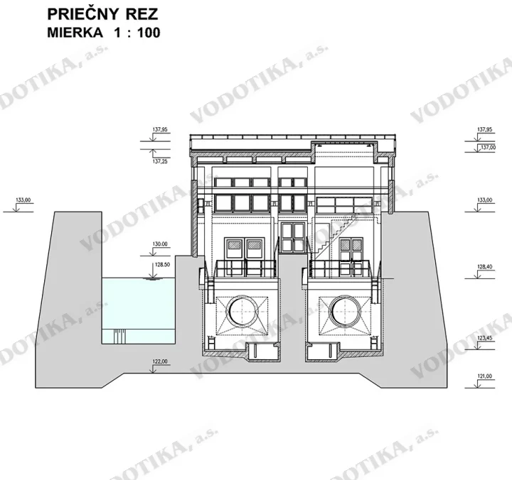 MVE Pálenisko – Obr. 5 - priecny rez