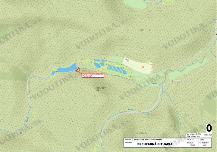 VN Parina – zachytenie priesaku – Obr. 1 - situácia