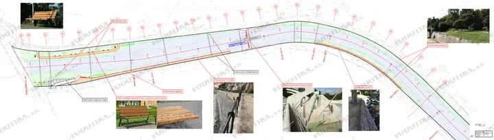 Revitalizácia nábrežia rieky Topľa v Bardejove – Obr. 3 - situácia podrobná II