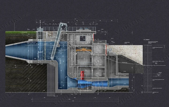 MVE Hričov – Obr. 8 - priecny rez