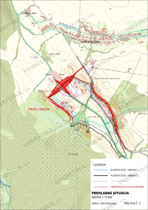Protipovodňové opatrenia na toku Vyčoma, k.ú. Ješkova Ves – Obr. 1 - situacia