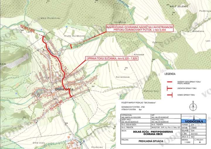 Dolná Súča – protipovodňová ochrana obce – Obr. 1 - situácia