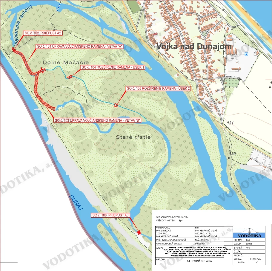 Obnova prietočnosti a pozdĺžnej kontinuity ramenného systému Dunaja – Obr. 1 - situácia