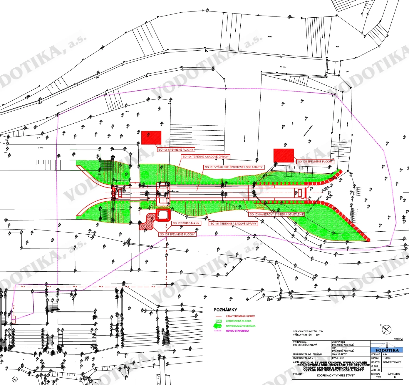 Rekonštrukcia – Výťah pre športové lode a rafty – Obr. 2 - situácia podrobnejšia