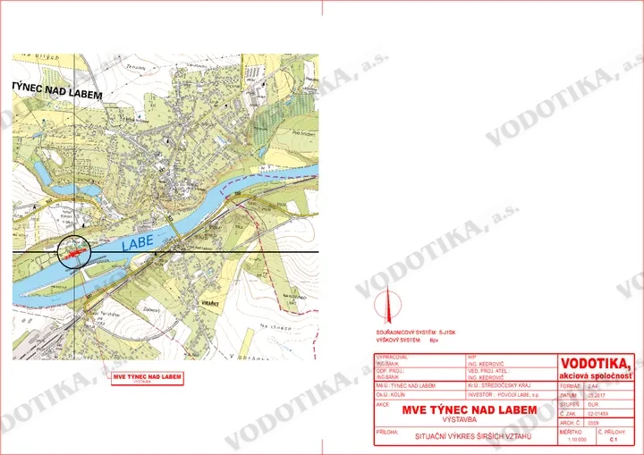 MVE Týnec nad Labem – Obr. 1 - situácia