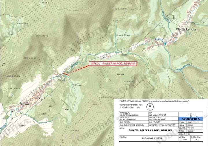 Šípkov – polder na toku Bebrava – Obr. 1 - situácia