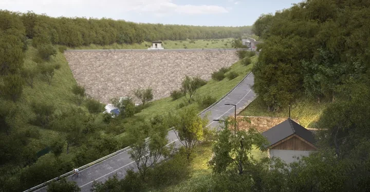 Doľany – protipovodňové opatrenia na Podhájskom potoku – Obr. 5 - vizualizácia stavby