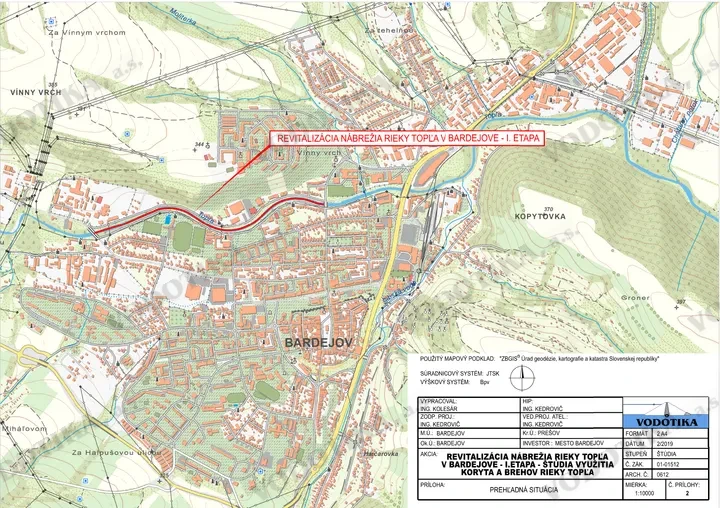Revitalizácia nábrežia rieky Topľa v Bardejove – Obr. 1 - situácia