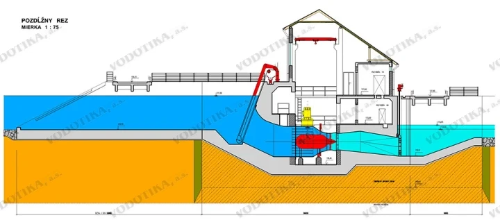 MVE Nová Dedinka – Obr. 5 - pozdlzny rez