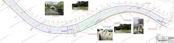 Revitalizácia nábrežia rieky Topľa v Bardejove – Obr. 2 - situácia podrobná I
