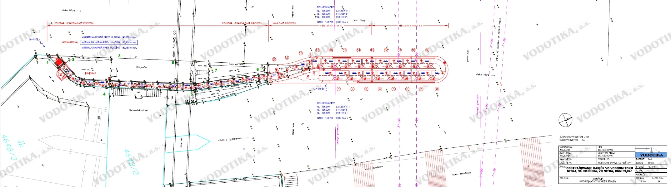 Odstraňovanie bariér vo vodnom toku Nitra – Obr. 2 - pôdorys