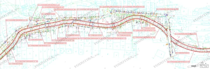 Dolná Súča – protipovodňová ochrana obce – Obr. 3 - situácia úpravy toku