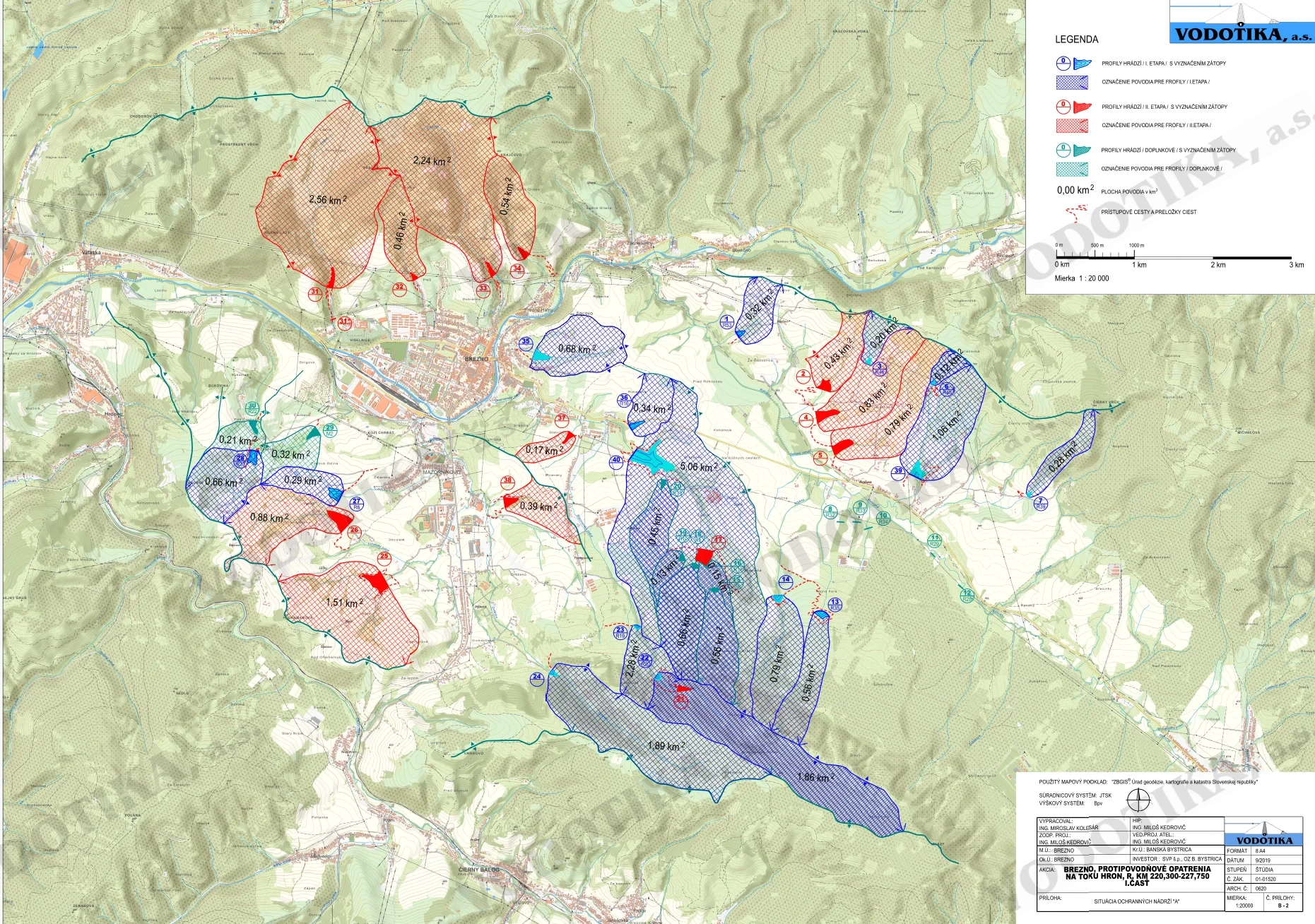 Brezno – protipovodňové opatrenia na rieke Hron – Obr. 1 - situácia ochranných nádrží A