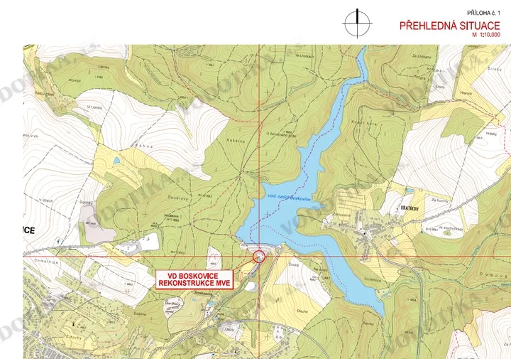 VD Boskovice – rekonštrukcia MVE – Obr. 1 - situácia