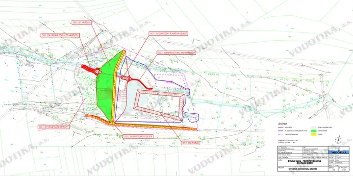Dolná Súča – protipovodňová ochrana obce – Obr. 5 - situácia ochrannej nádrže