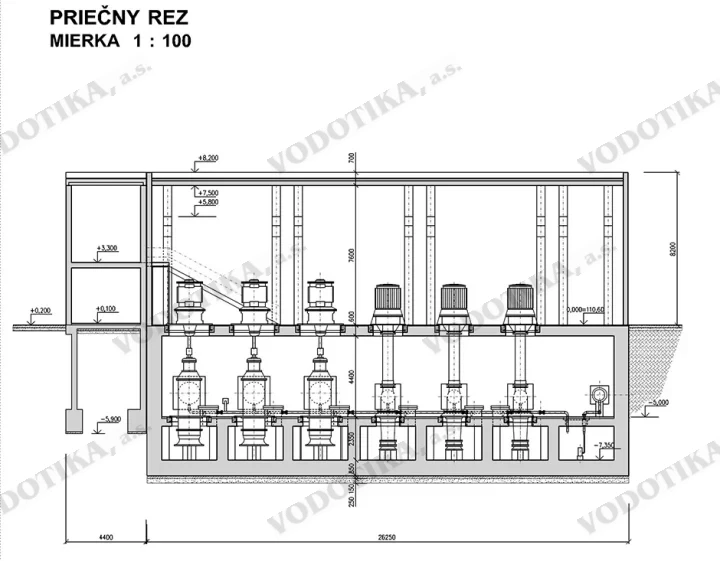 Čerpacia stanica Viničné – Obr. 2 - priecny rez