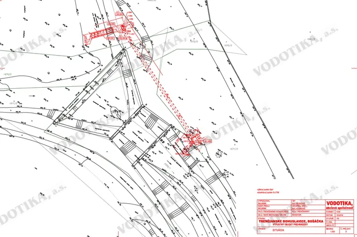 Trenčianske Bohuslavice – Bošáčka, výpustný objekt prehrádzky rkm 2,800 – Obr. 2 - situácia