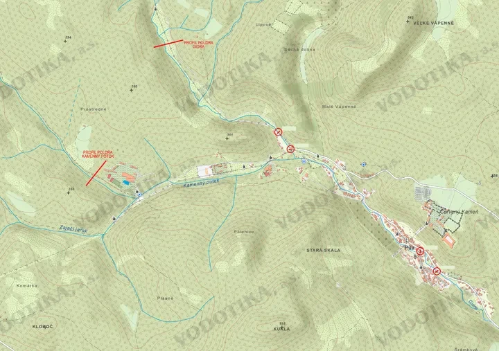 Píla – protipovodňové opatrenia v povodí toku Gidra a Kamenný potok – Obr. 1 - situácia umiestnenia
