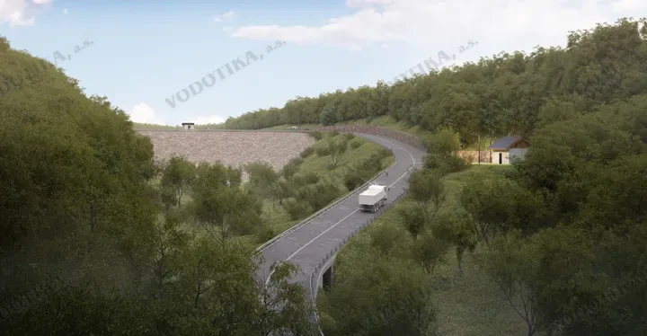 Doľany – protipovodňové opatrenia na Podhájskom potoku – Obr. 4 - vizualizácia stavby